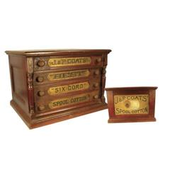 J and P Coats Four Drawer Spool Cabinet