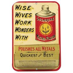 Solarine Metal Polish Tin Match Holder