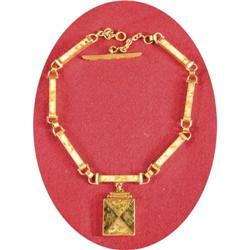 Gold Quartz Watch Fob and Chain