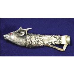 Silver Plated Cigar Tip Cutter w/Elk Head