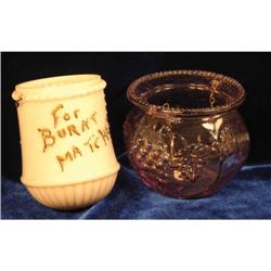 Burnt Match Holder and Glass Candy Holder