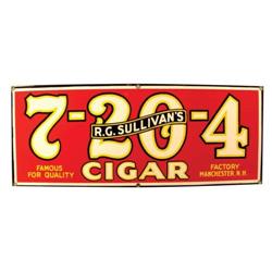 7-20-4 Cigars. RG Sullivans Porcelain Sign
