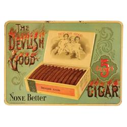 Devilish Good Five Cent Cigars Tin Sign