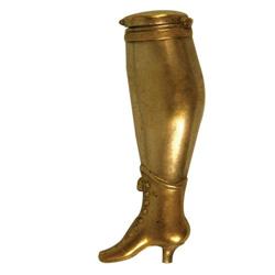 Silver Plated Brass Ladies Leg Match Safe