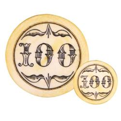One Hundred Dollar Ivory Poker Chip