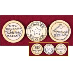 Three Ivory Poker Chips
