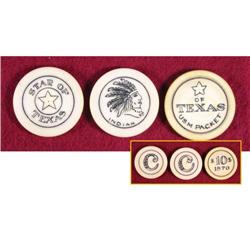 Three Ivory Poker Chips