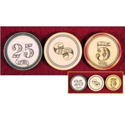 Three Ivory Poker Chips