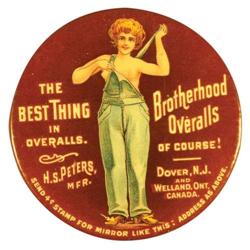 Celluloid Pocket Mirror, topless woman