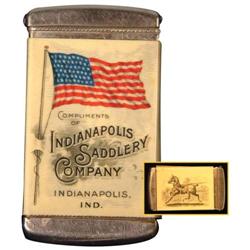 Celluloid and Nickel Plated Brass Match Safe