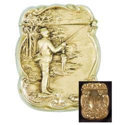 SterlinE Base Metal Match Safe, Two Fishermen