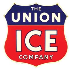 Union Ice Company Die Cut Porcelain Sign