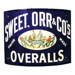 Sweet Orr and Co. Corner Porcelain Sign