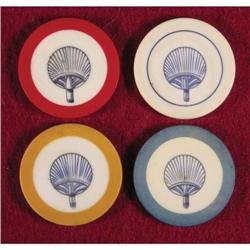 Four Ivory Chips, hand fan motif