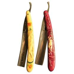 Two Celluloid Handled Straight Razors