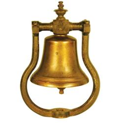 Small brass bell with bracket.