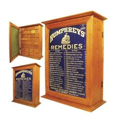Humphreys Remedies Tin Front Store Cabinet