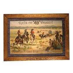 Days of 49 Whiskey Sign, Original Frame