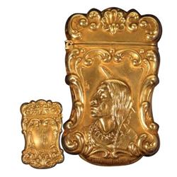Silver Match Safe depicting Indian Brave