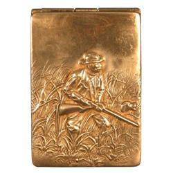 Silver Match Safe Hunting Motif