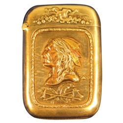 Sterling Silver Match Safe Indian Motif