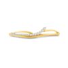 Image 2 : Round Diamond Graduated Journey Bangle Bracelet 1 Cttw 14KT Yellow Gold