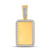 Image 1 : Round Diamond Dog Tag Picture Memory Pendant 3/4 Cttw 10KT Yellow Gold