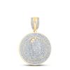 Round Diamond Praying Prayer Hands Medallion Charm Pendant 7/8 Cttw 10KT Yellow Gold