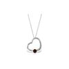 Genuine 0.25 ctw Garnet Necklace 14KT White Gold - REF-29N2R