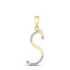 Round Diamond S Initial Letter Pendant 1/10 Cttw 10KT Yellow Gold