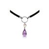 Genuine 7.5 ctw Amethyst & Pearl Necklace 14KT White Gold - REF-52K9V