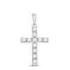 Round Diamond Cross Pendant 1/2 Cttw 14KT White Gold
