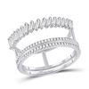 Baguette Round Diamond Modern Negative Space Ring 5/8 Cttw 14KT White Gold