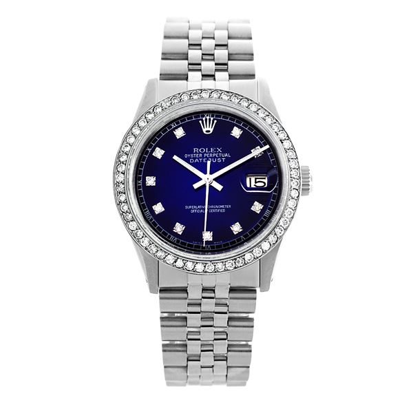 Rolex Pre-owned 36mm Mens Blue Vignette Stainless Steel