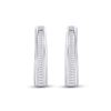 Image 2 : Baguette Channel-set Diamond Hoop Earrings 1/2 Cttw 10KT White Gold