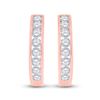 Image 2 : Round Diamond Hoop Earrings 1 Cttw 10KT Rose Gold