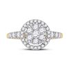 Image 2 : Round Diamond Cluster Ring 3/4 Cttw 10KT Yellow Gold