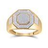 Image 1 : Round Diamond Octagon Cluster Ring 3/8 Cttw 10KT Yellow Gold