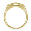 Image 2 : Round Diamond Symmetrical Arched Square Cluster Ring 1/3 Cttw 10KT Yellow Gold