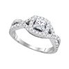 Solitaire Twist Bridal Wedding Engagement Ring 1 Cttw 14KT White Gold