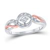 Round Diamond Solitaire Promise Ring 1/10 Cttw 10KT Two-tone Gold