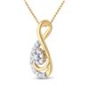 Image 2 : Round Diamond Flower Cluster Teardrop Pendant 1/10 Cttw 10KT Yellow Gold