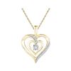 Image 1 : Round Diamond Moving Twinkle Solitaire Heart Pendant 1/10 Cttw 10KT Yellow Gold
