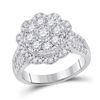 Image 1 : Round Diamond Right Hand Cluster Ring 1-5/8 Cttw 14KT White Gold