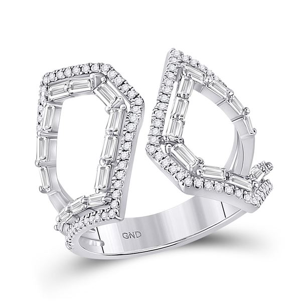 Round Diamond Modern Fashion Ring 3/4 Cttw 14KT White Gold