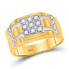 Image 1 : Round Diamond Square Cluster Ring 1/4 Cttw 10KT Yellow Gold