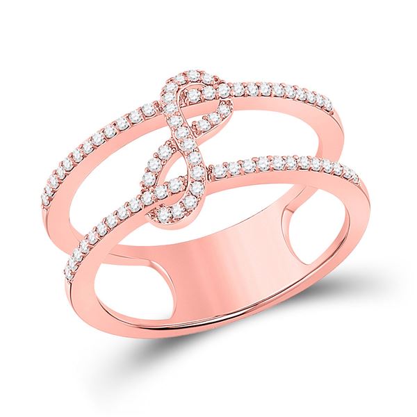 Round Diamond Negative Space Infinity Ring 1/5 Cttw 10KT Rose Gold