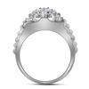 Image 2 : Round Diamond Scalloped Cluster Ring 1 Cttw 10KT White Gold