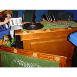 4 in 1 oak gaming table/bar by Elephant Balls Mfg. Craps, Roulette & Blackjack