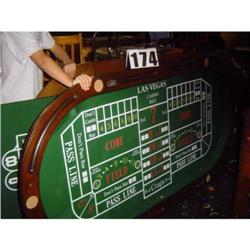 Interchangable large gaming table top (no legs), includes Craps, Roulette, maple 88" X 44"